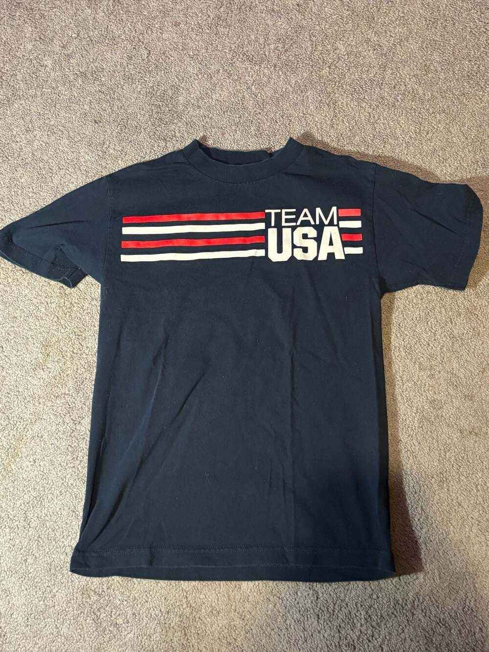 Team USA Olympic Committee Navy Blue Graphic T-Shirt Size S